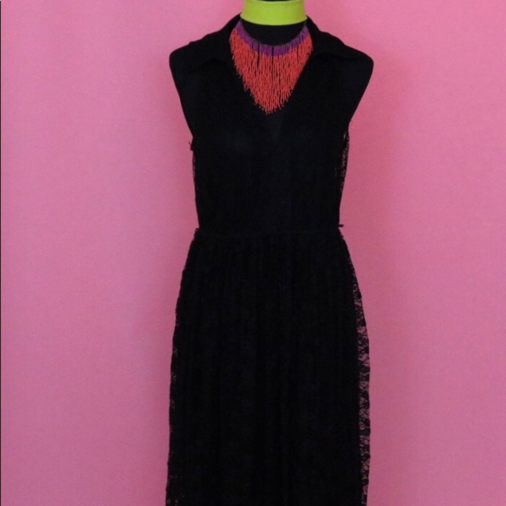 Black lace maxi dress